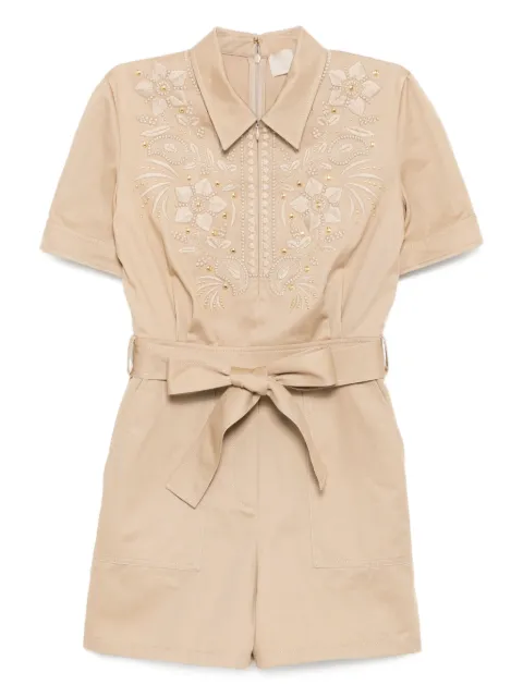 Elie Saab embroidered gabardine jumpsuit
