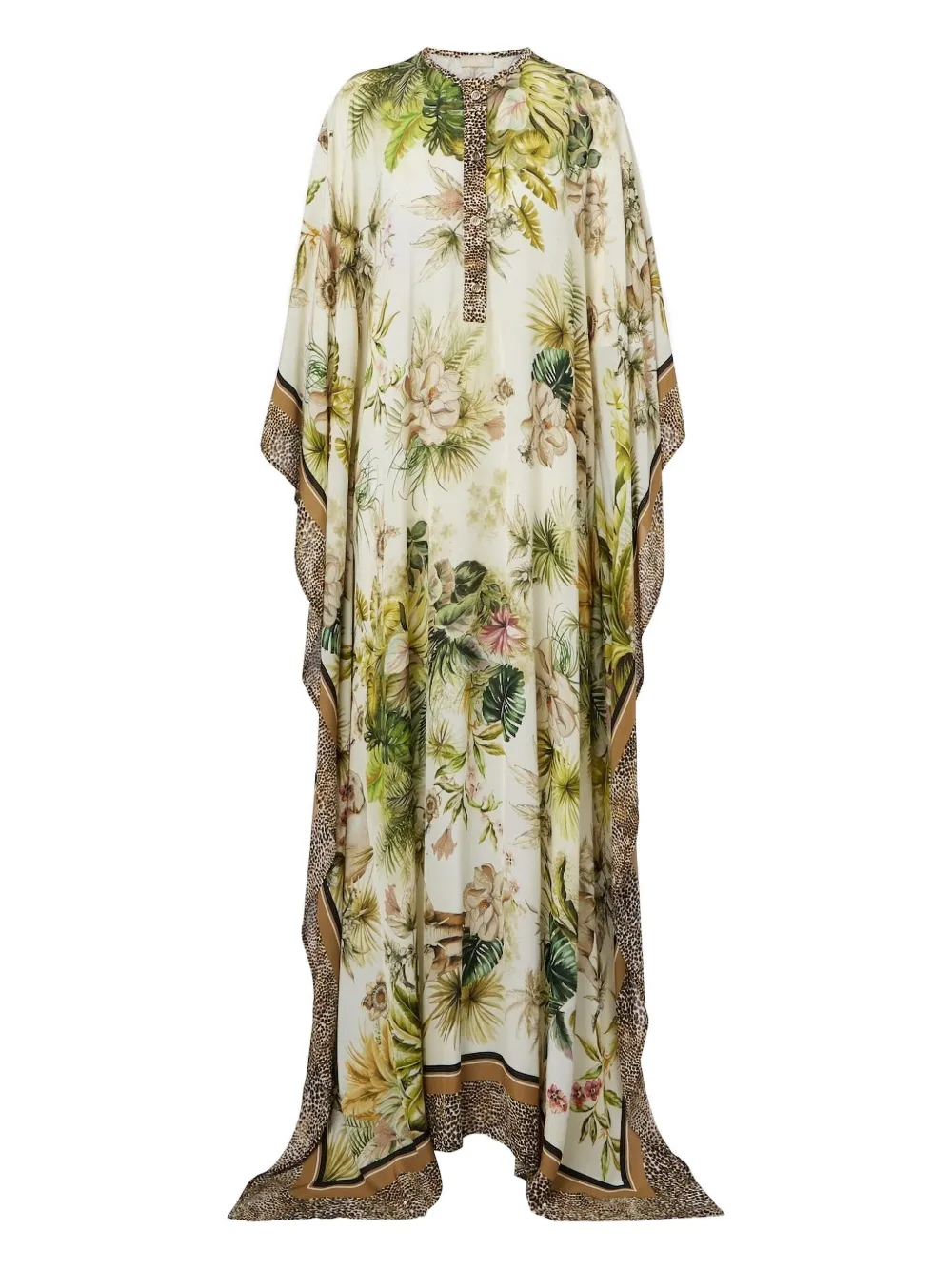 Elie Saab Savannah Floral-print Maxi Dress In Brown