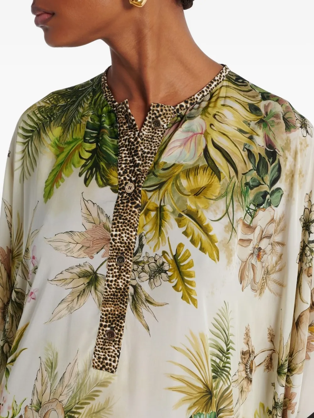 Elie Saab Savannah maxi-jurk met bloemenprint Beige