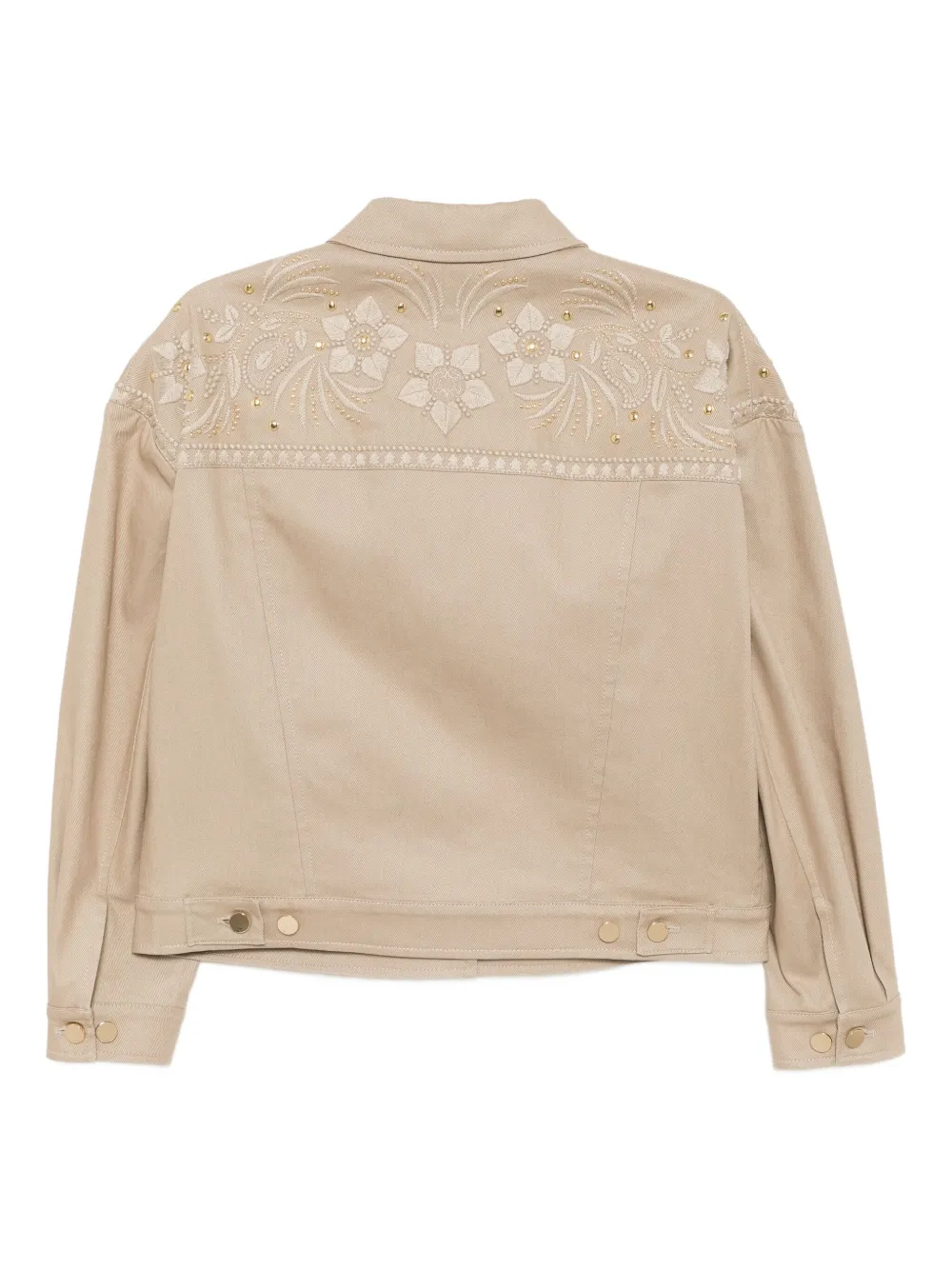 Elie Saab Embroidered Gabardine Jacket In Neutral