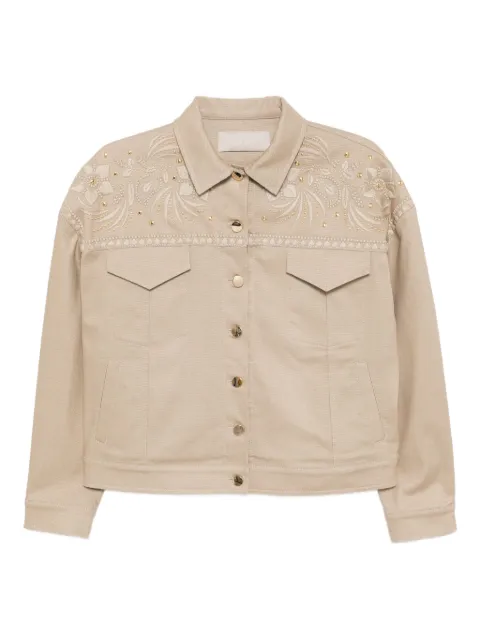 Elie Saab chamarra estilo gabardina bordada