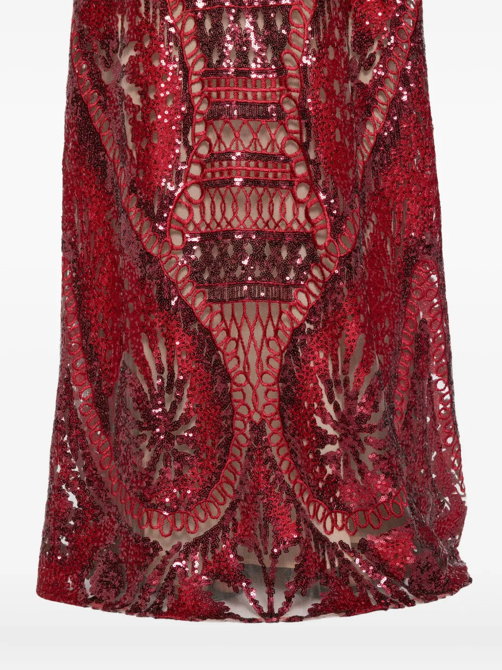Elie Saab Maxi-jurk met borduurwerk Rood