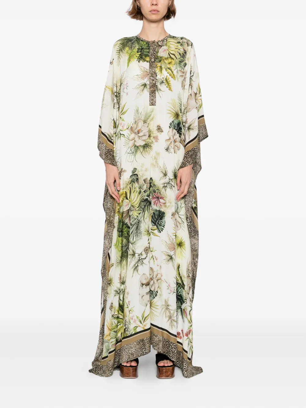 Elie Saab Chiffon tuniek met print Groen