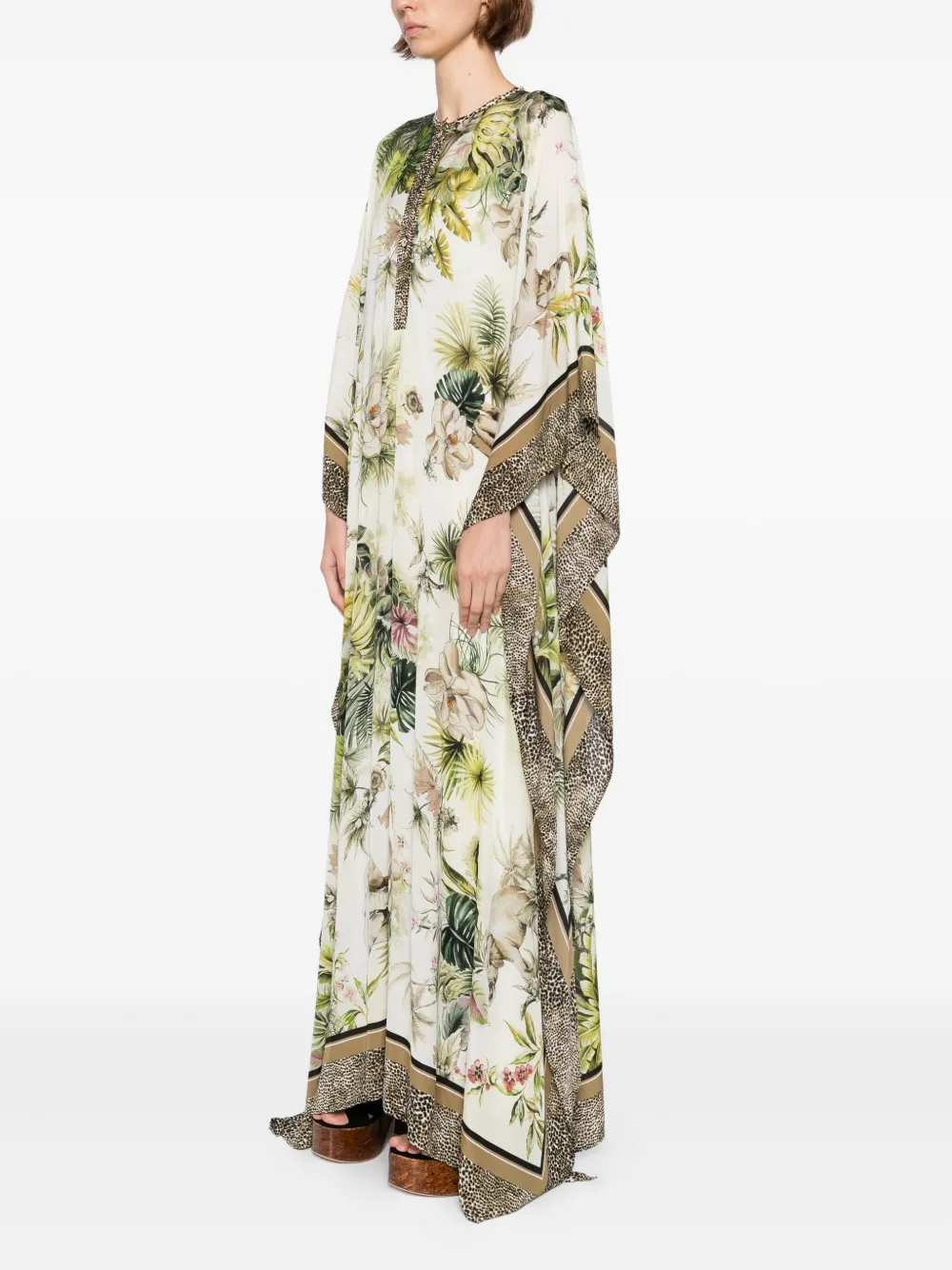 Elie Saab Chiffon tuniek met print Groen