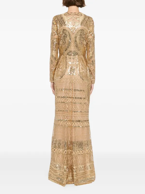 Elie Saab Embroidered Tulle Long Dress - Neutrals Elie Saab Embroidered Tulle Long Dress - Neutrals