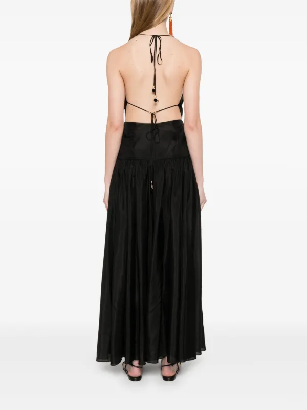 ZIMMERMANN Rhiannon Midi Dress | Black | FARFETCH ID