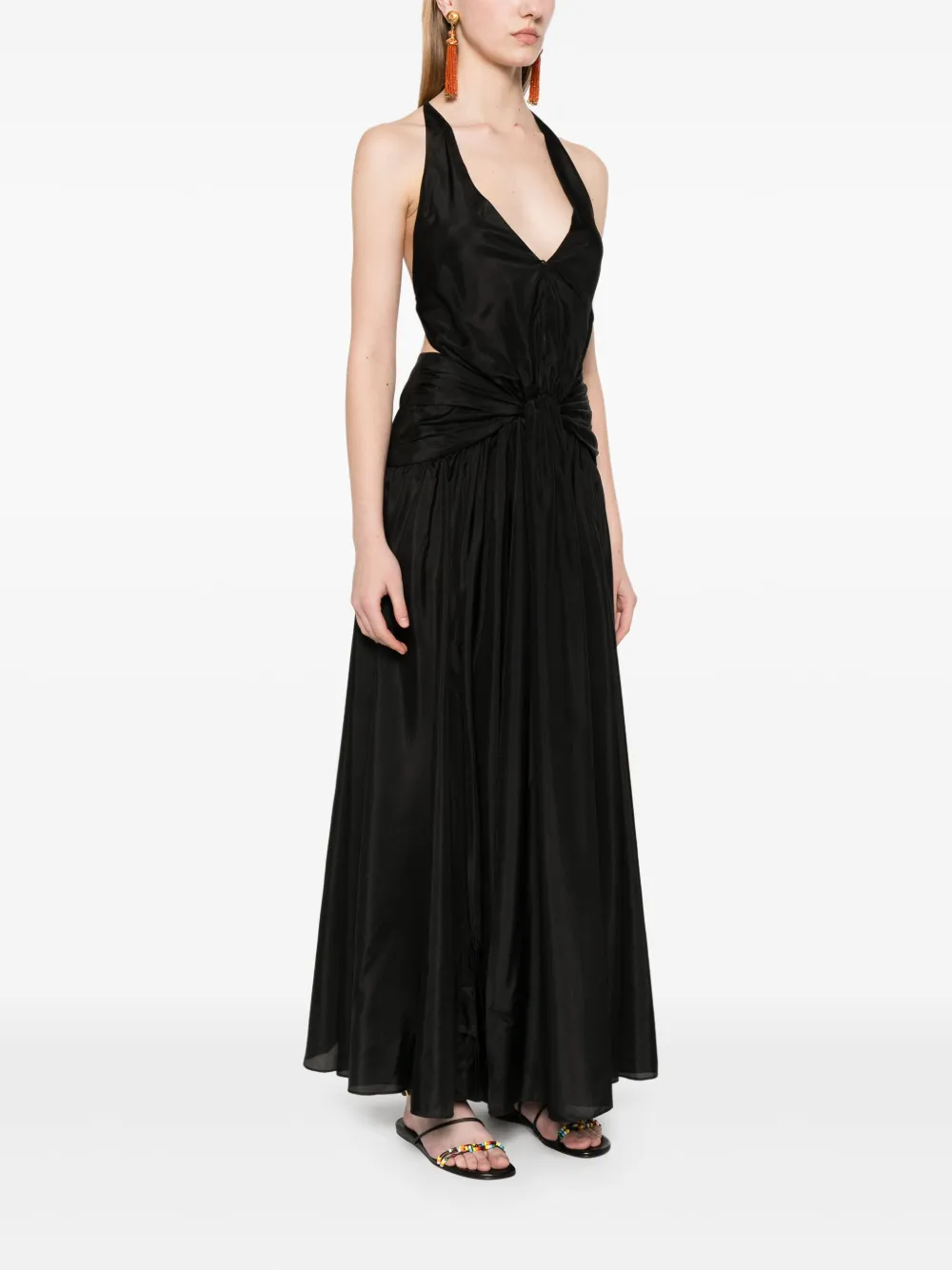 ZIMMERMANN Rhiannon midi-jurk Zwart