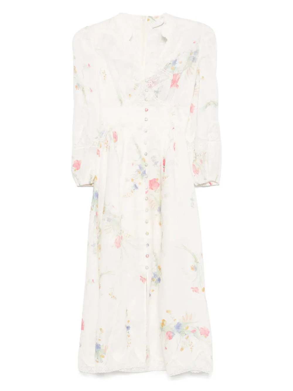 ZIMMERMANN Lucky midi-jurk Beige