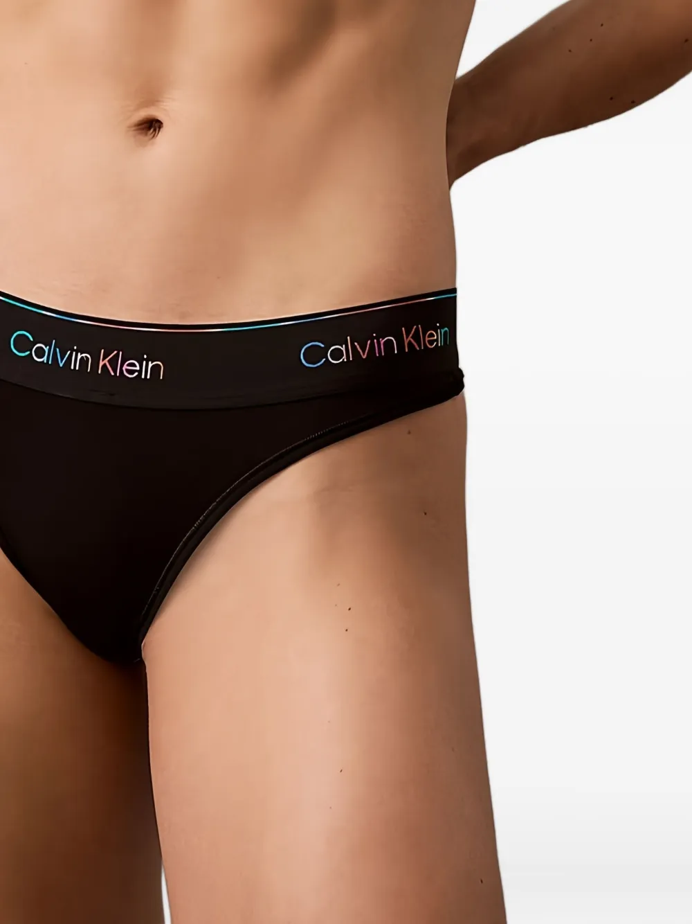 Calvin Klein Underwear Cotton Pride Thong In Black