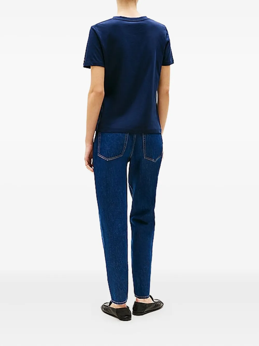 Tommy Hilfiger Logo Crew Neck T-shirt In Blue