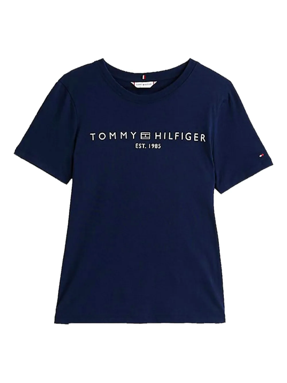 Tommy Hilfiger T-shirt girocollo con applicazione logo - Blu