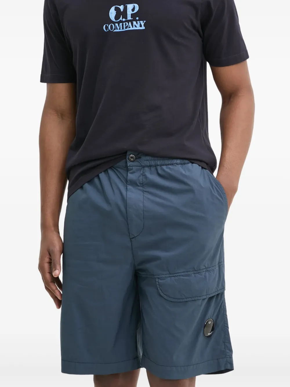 C.P. Company 50 Fili cargo shorts met zakdetail Blauw
