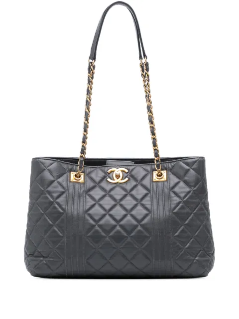 CHANEL Pre-Owned 2014-2015 CC Quilted Lambskin Pin Tuck tote bag