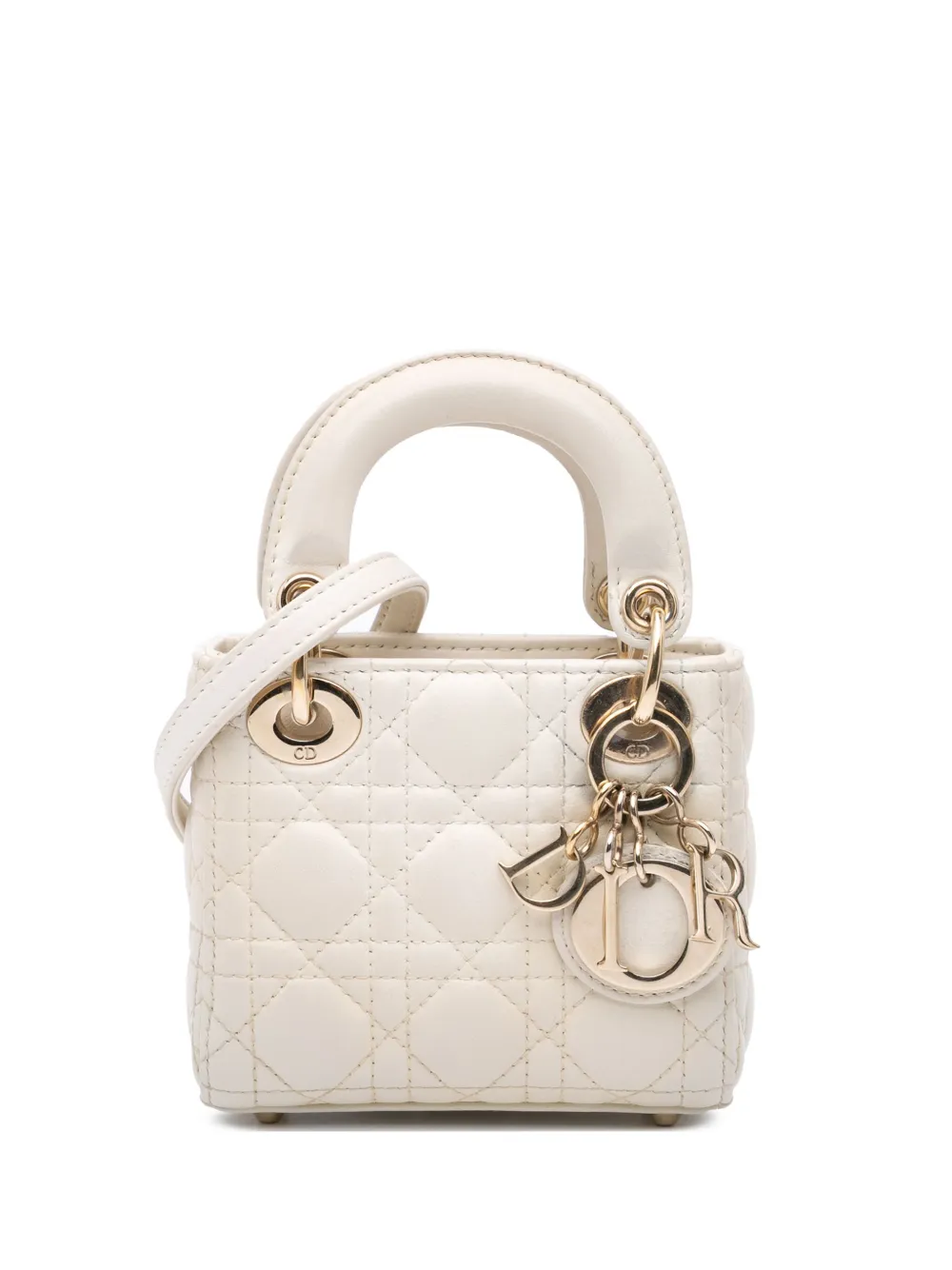 Christian Dior Pre-Owned 2021 マイクロ ラムスキン カナージュ レディ ディオール サッチェルバッグ - Christian Dior Pre-Owned 2021 マイクロ ラムスキン カナージュ レディ ディオール サッチェルバッグ -