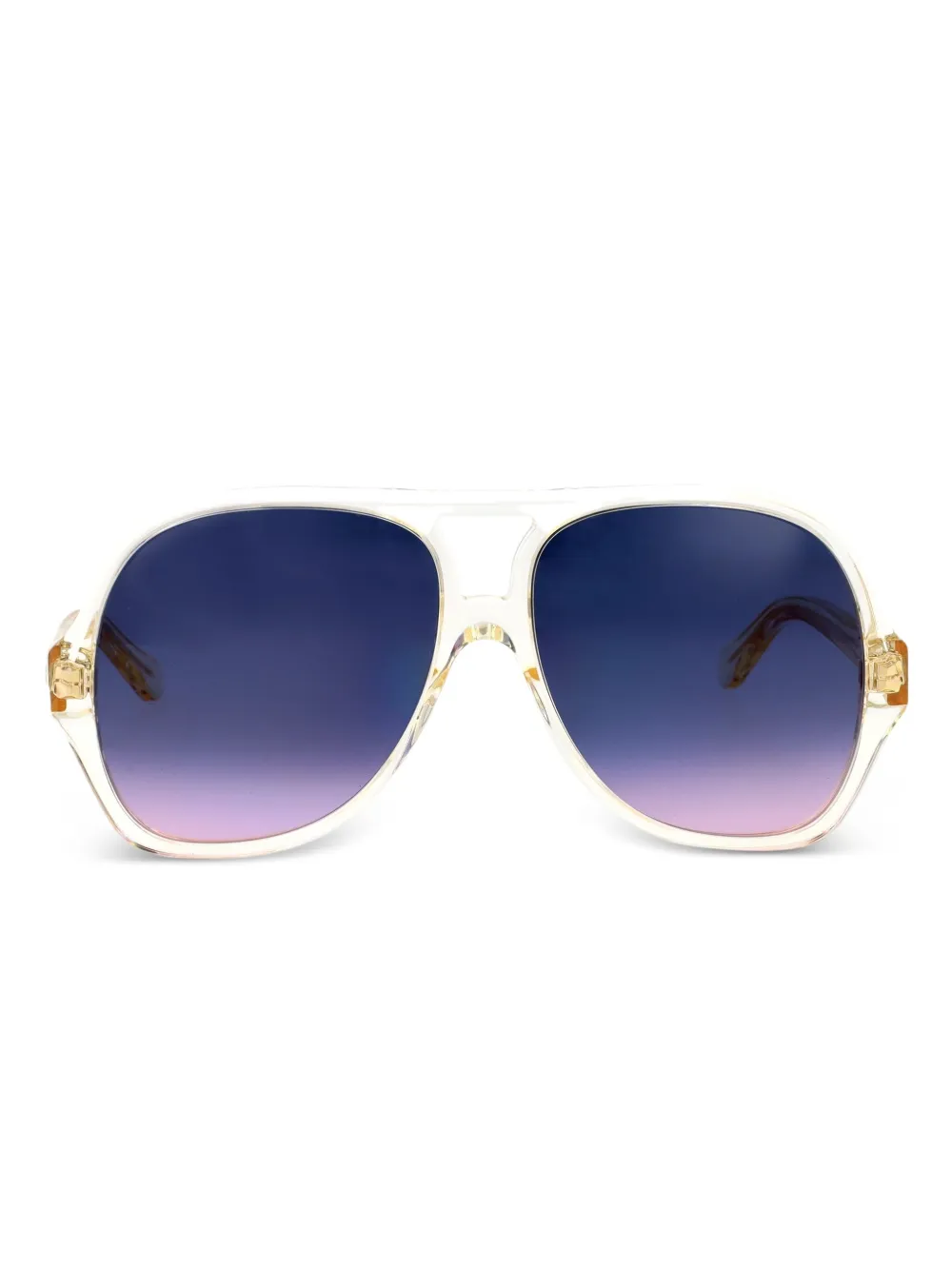 Chloé Eyewear Zonnebril met oversized montuur Wit