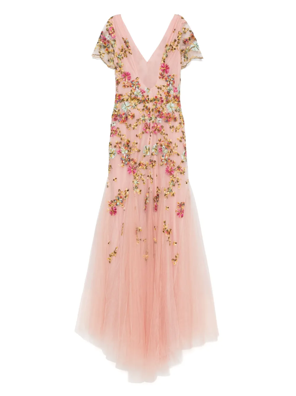Costarellos embroidered tulle midi dress - Roze