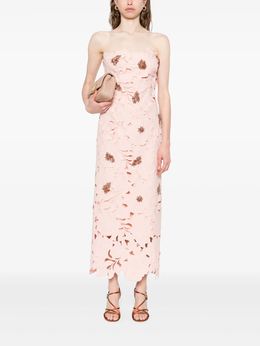 Costarellos Maxi-jurk met kant - Roze