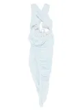 Christopher Esber Sculptured Draped asymmetric dres - Blue