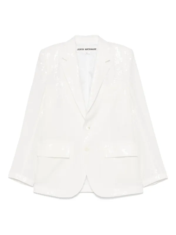 Junya Watanabe Sequined Blazer in White