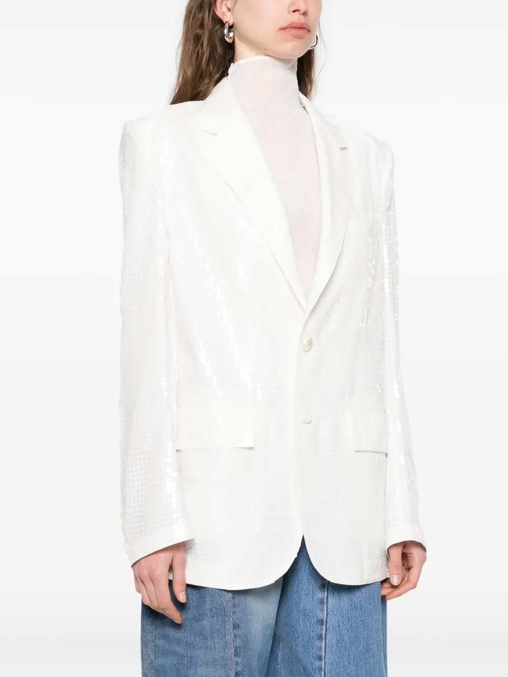 Junya Watanabe Blazer met pailletten Wit