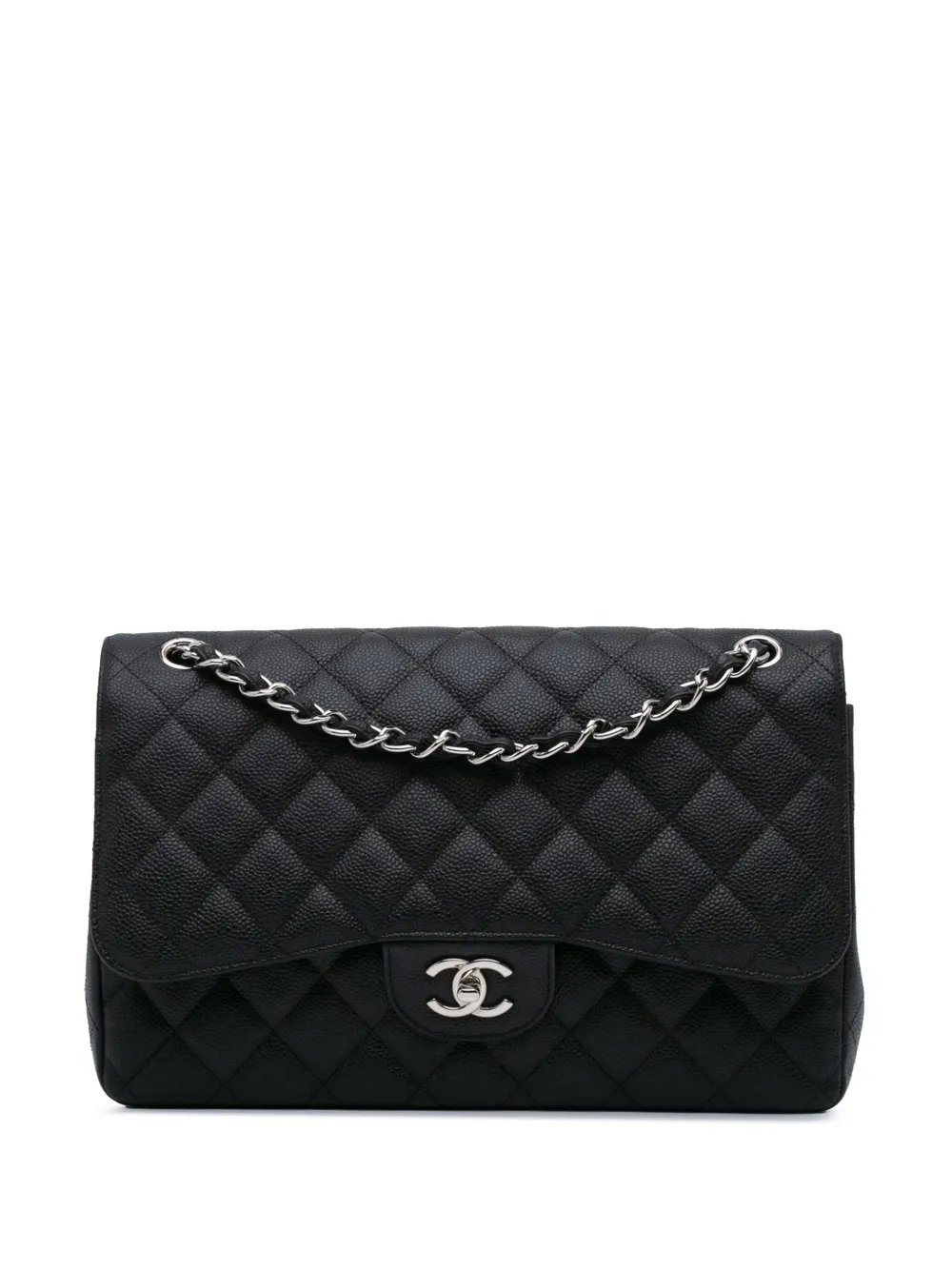 CHANEL Pre-Owned 2013-2014 Jumbo Classic Caviar Double Flap shoulder bag | Black | Image 1
