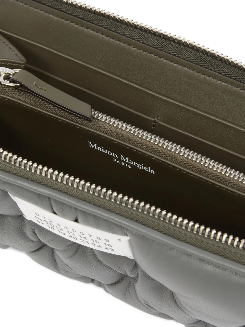 Maison Margiela Gewatteerde leren portemonnee Grijs