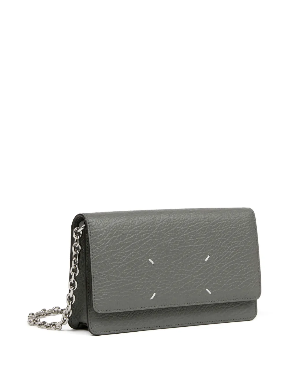Maison Margiela Leren portemonnee met ketting Grijs