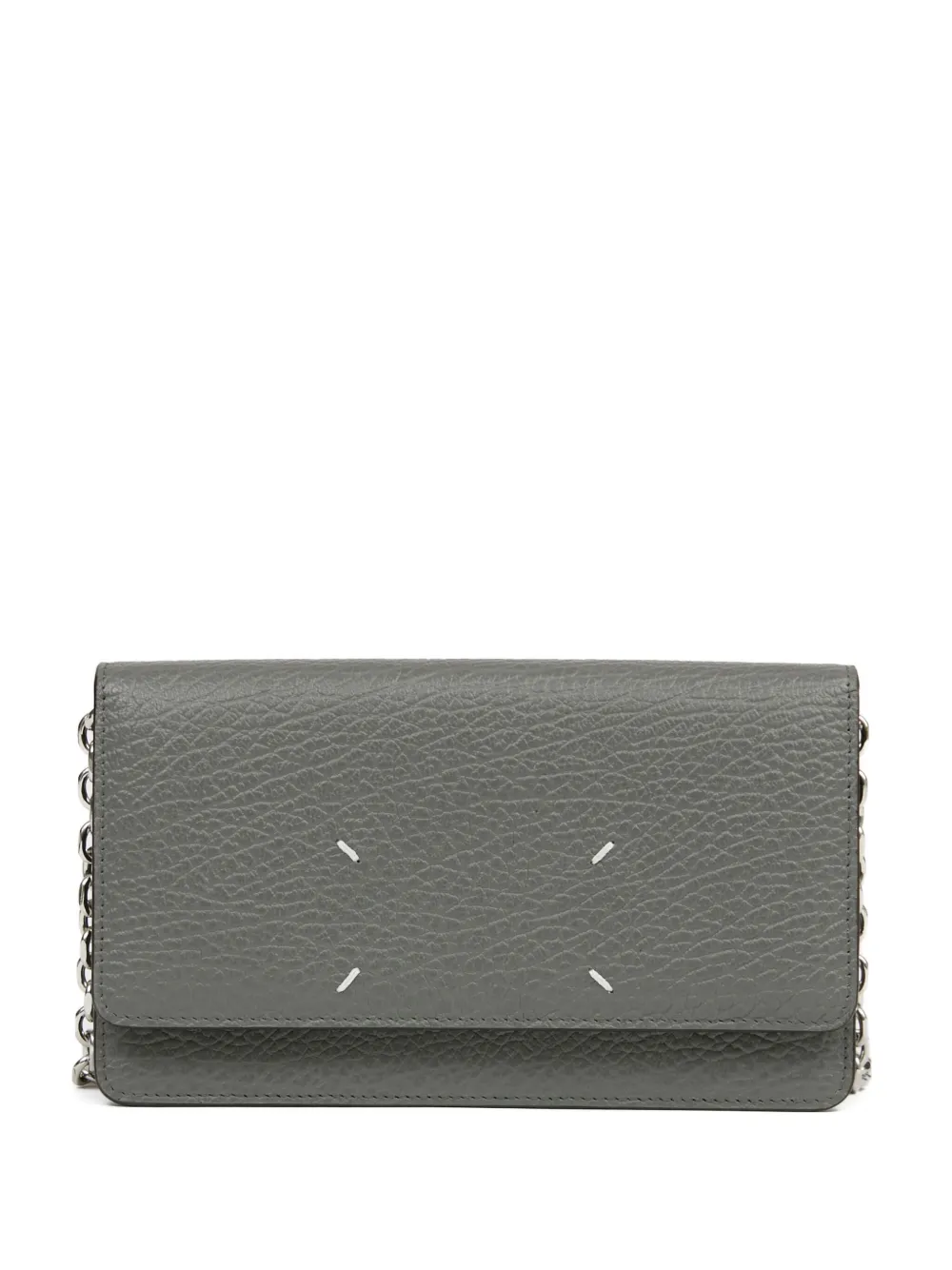 Maison Margiela Leren portemonnee met ketting Grijs