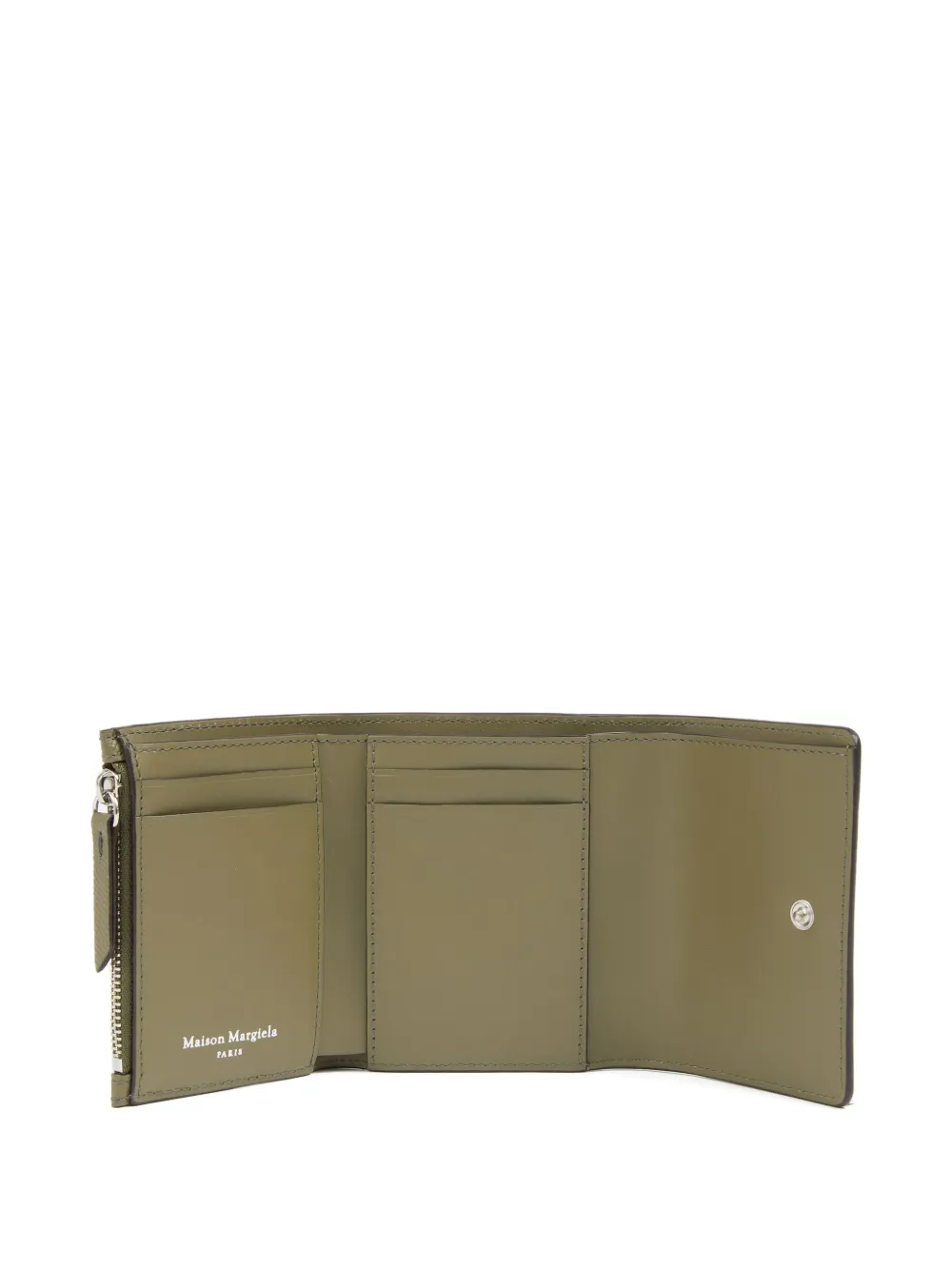 Maison Margiela Leather Wallet In Green