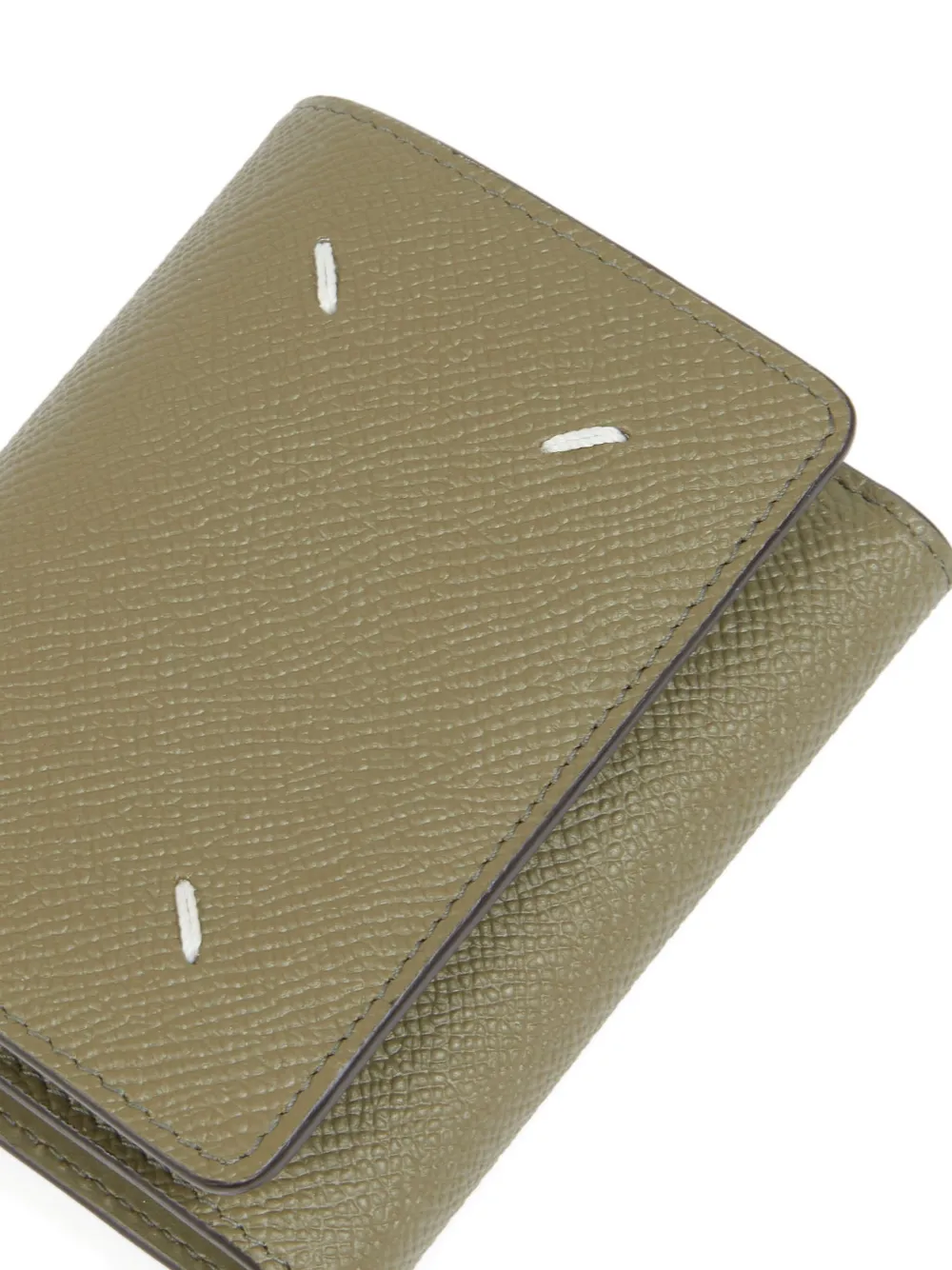 Maison Margiela Leather Wallet In Green