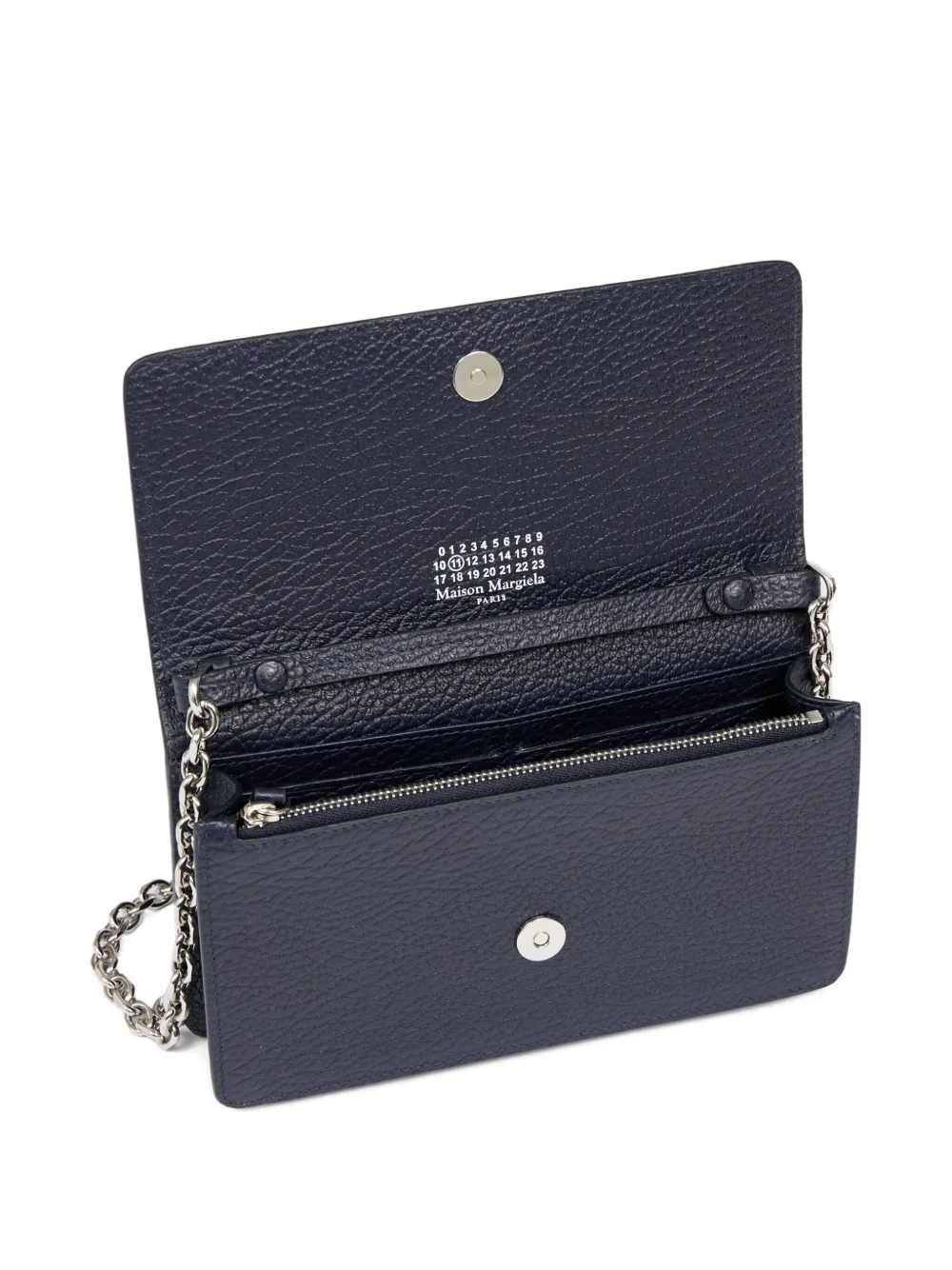 Maison Margiela Leren portemonnee met ketting Blauw