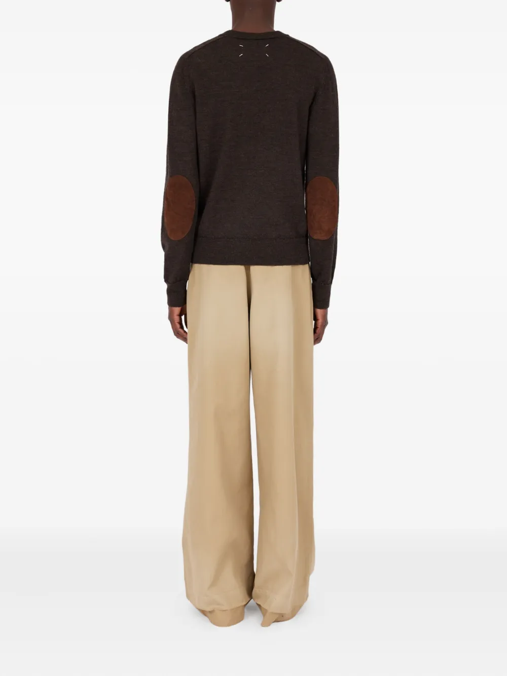 Maison Margiela Sweater met elleboogpatch Bruin