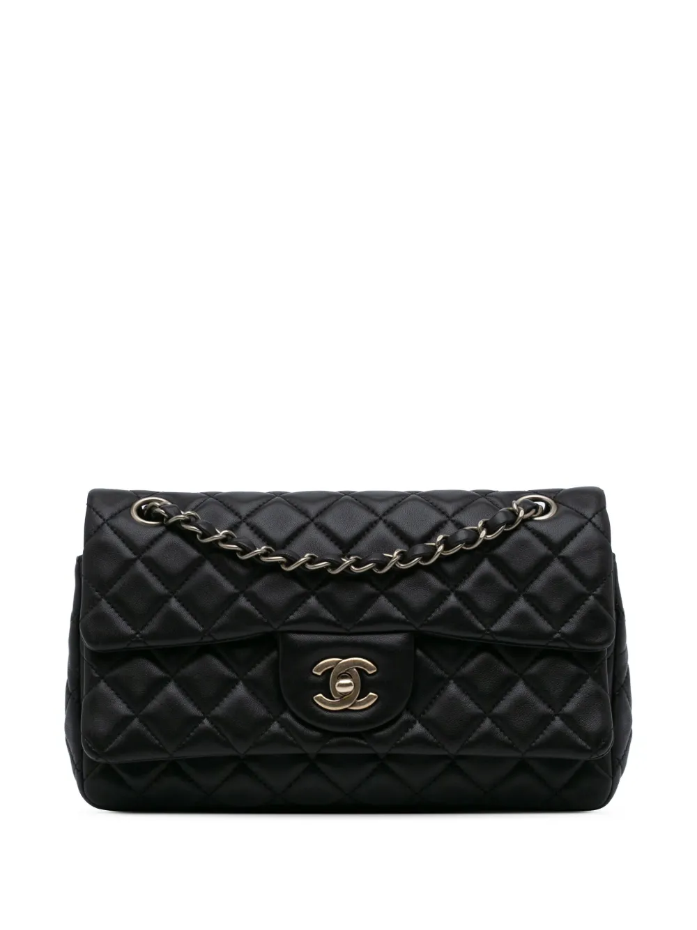 CHANEL Pre-Owned 2009-2010 CC Quilted Lambskin Double Flap shoulder bag | Black | Image 1