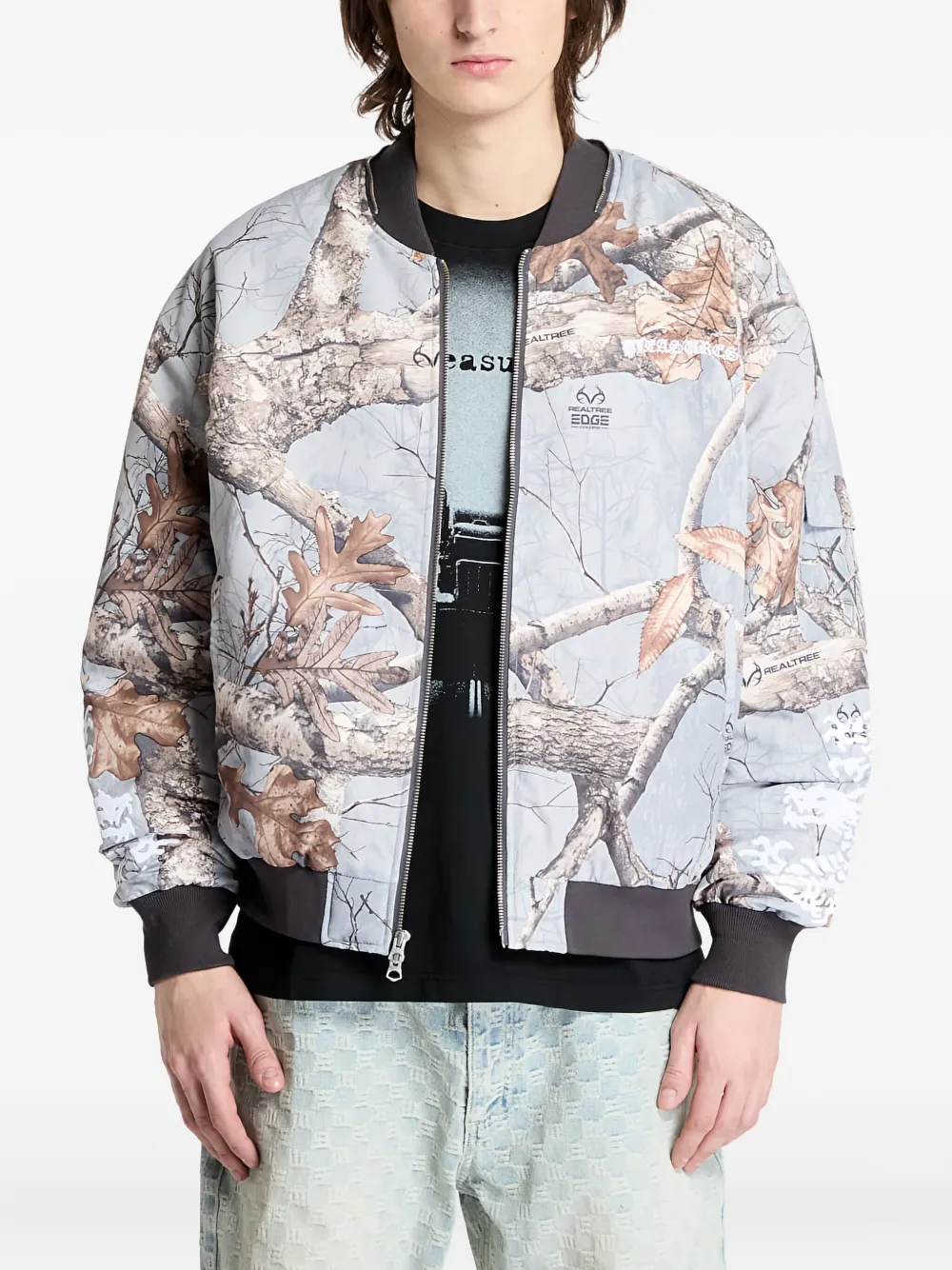 Pleasures Tree-print Bomber Jacket In Multi