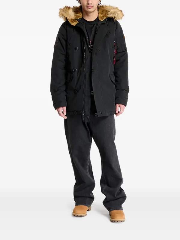 Alpha Industries Explorer fur-trimmed Parka Jacket Black