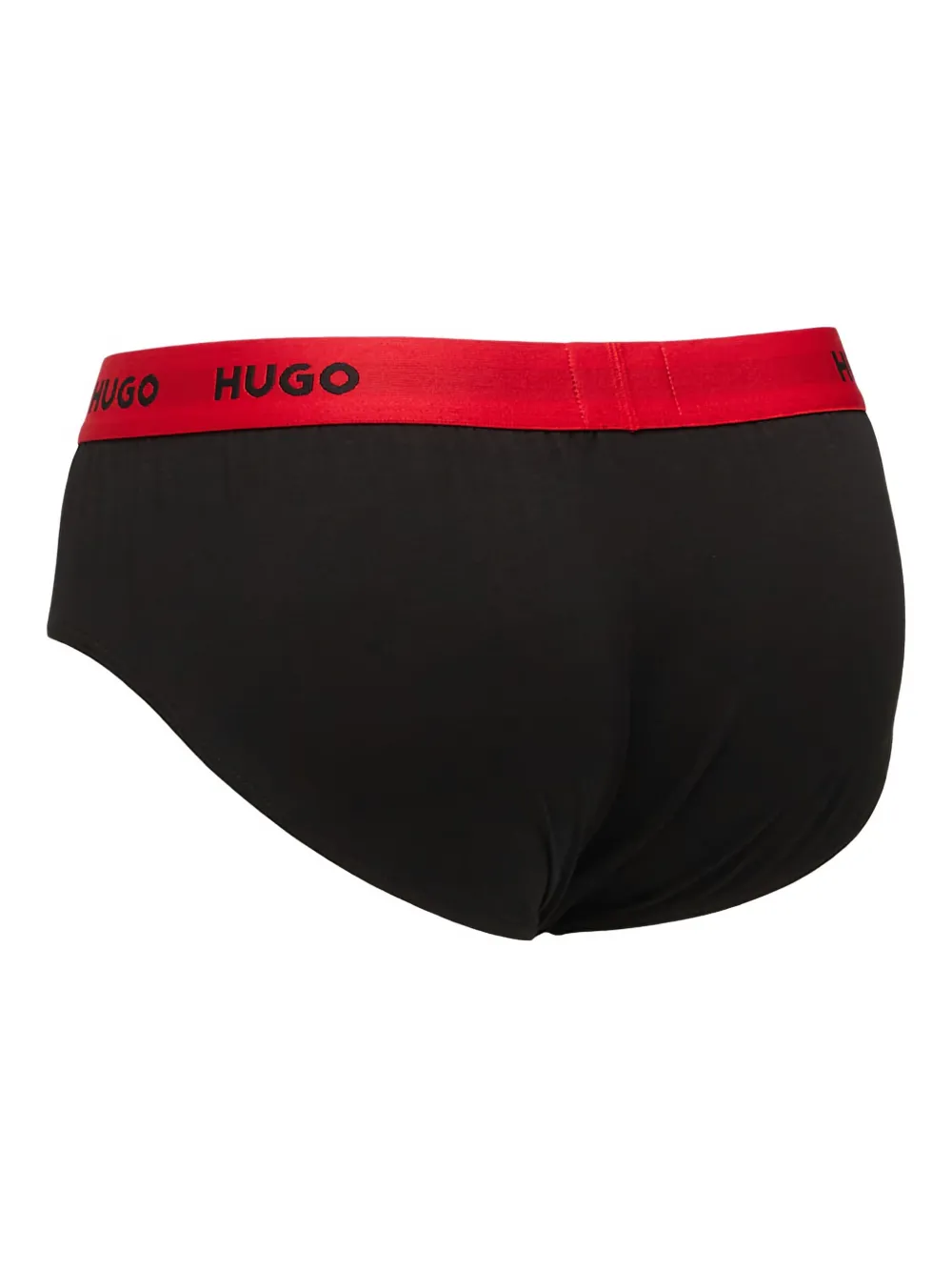 Hugo Boss Logo-waistband Briefs (pack Of Three) In Black