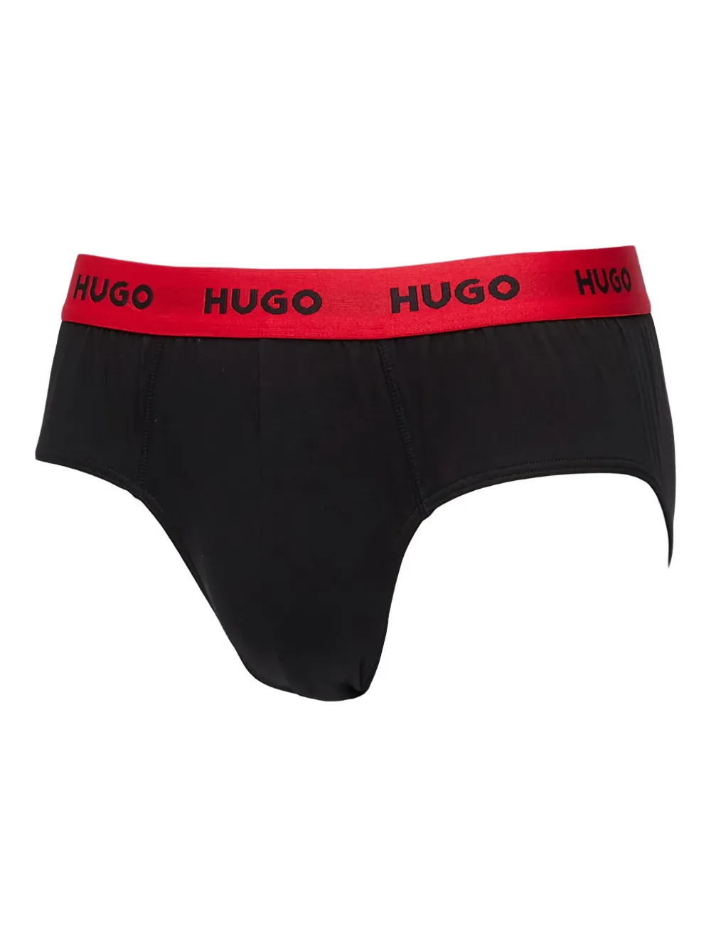 Hugo Boss Logo-waistband Briefs (pack Of Three) In Black