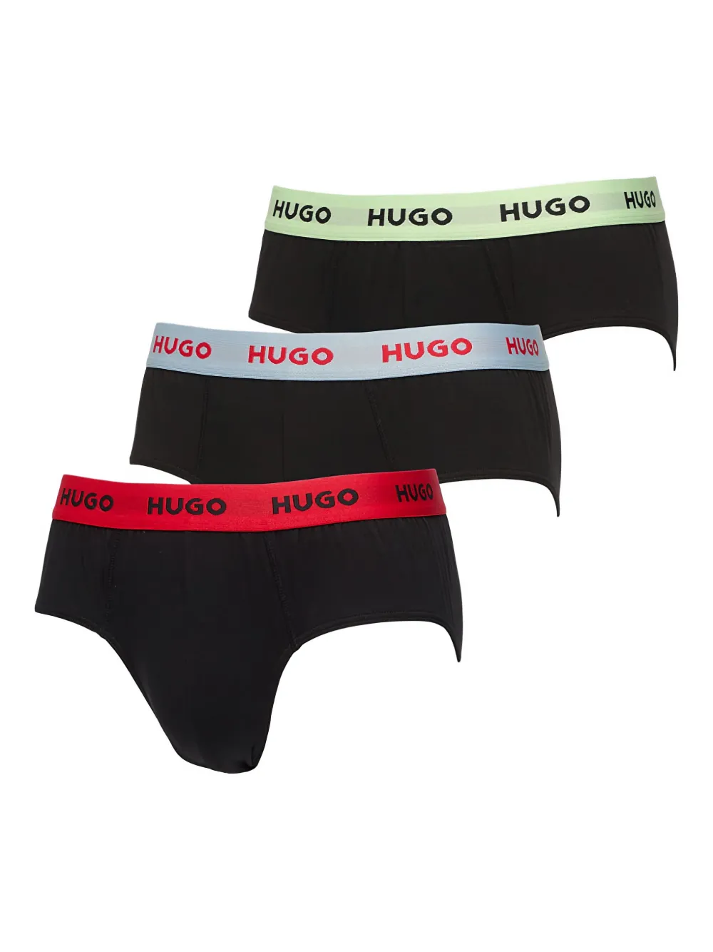 Hugo Boss Logo-waistband Briefs (pack Of Three) In Black