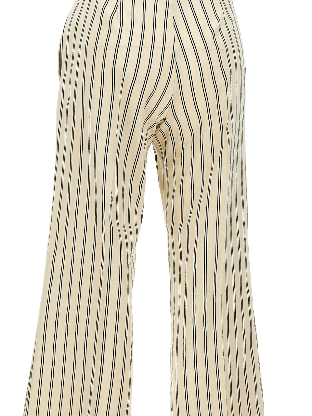 Shop Kaos Striped Trousers In Neutrals