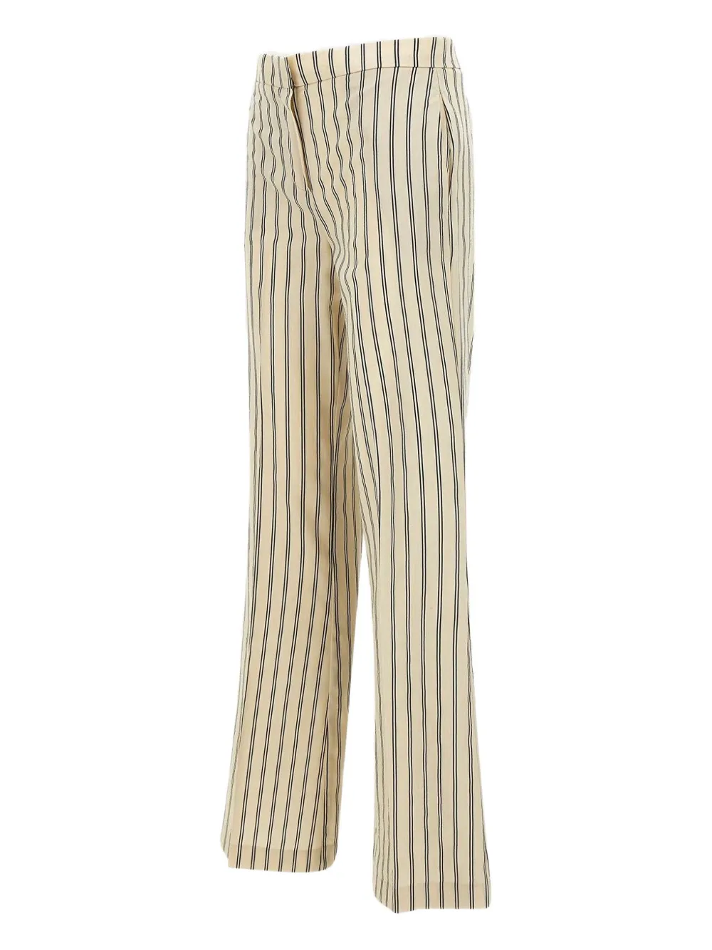 Shop Kaos Striped Trousers In Neutrals