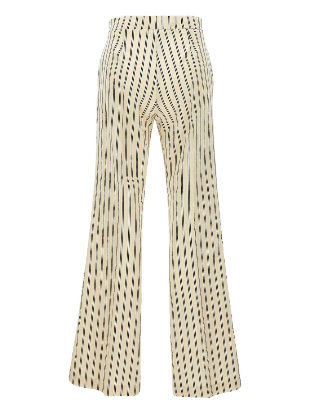 Shop Kaos Striped Trousers In Neutrals