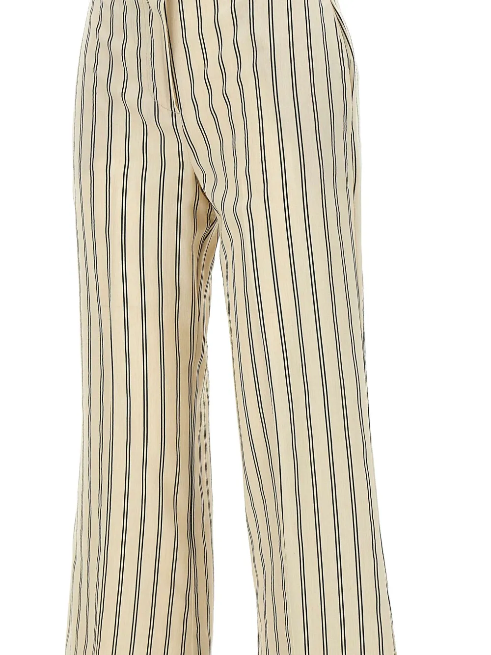 Shop Kaos Striped Trousers In Neutrals