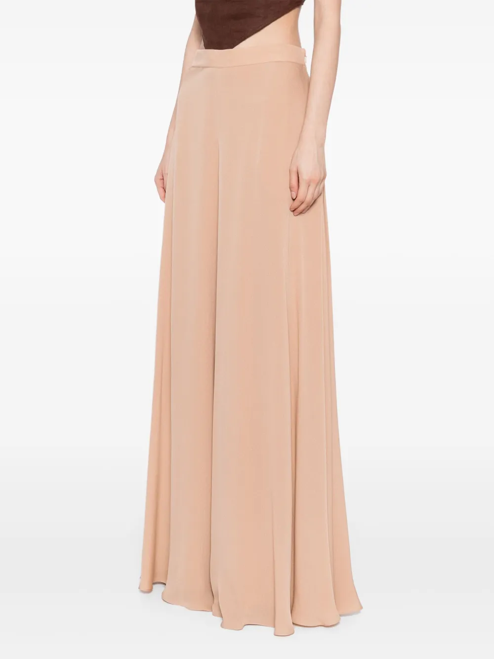 Elie Saab silk palazzo pants Beige