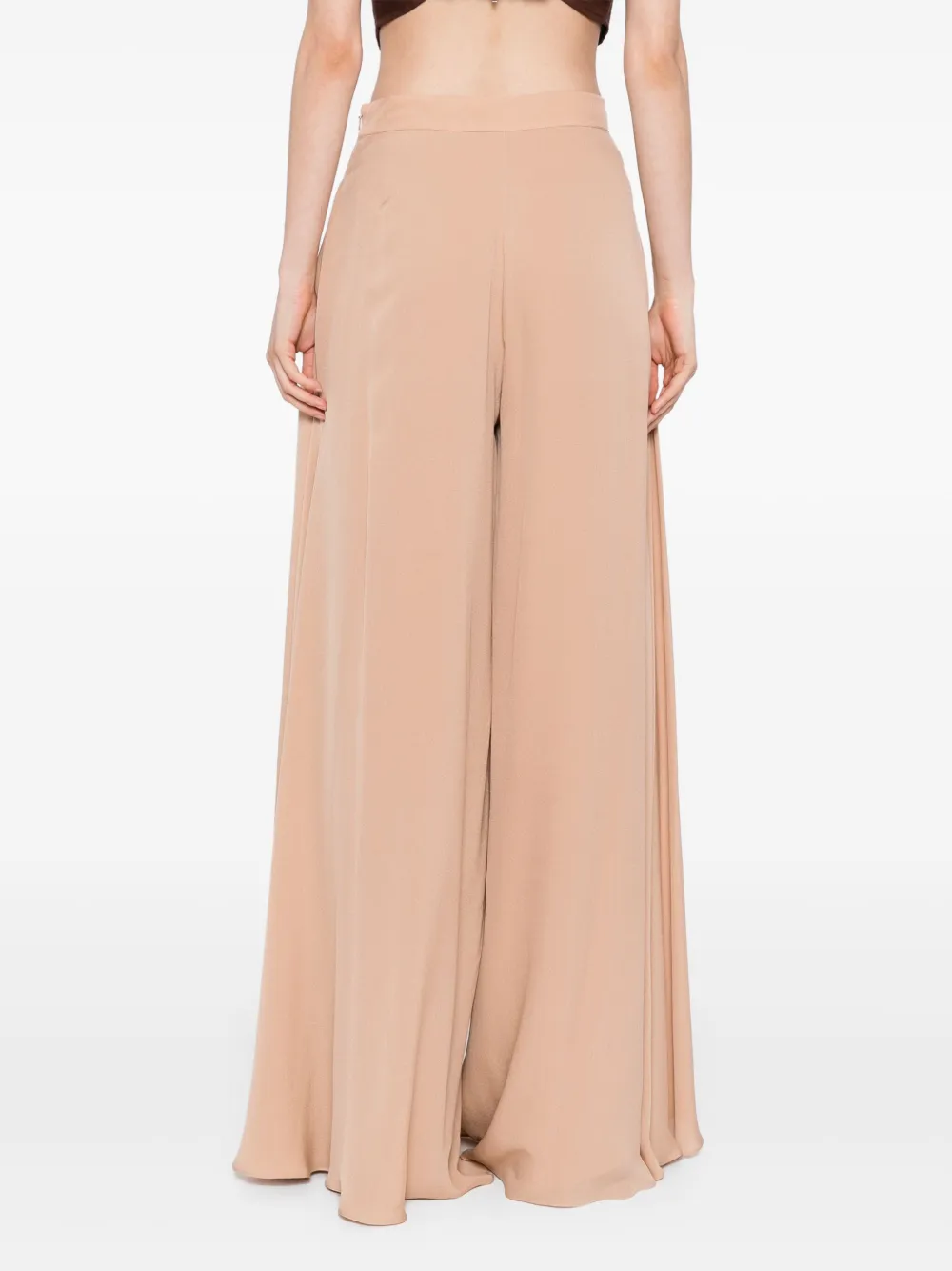 Elie Saab silk palazzo pants Beige
