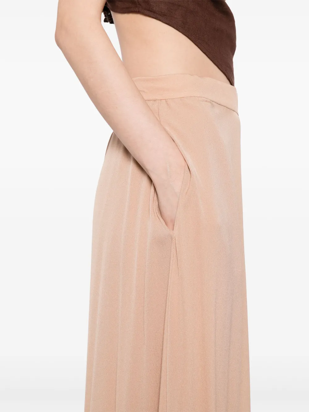 Elie Saab silk palazzo pants Beige
