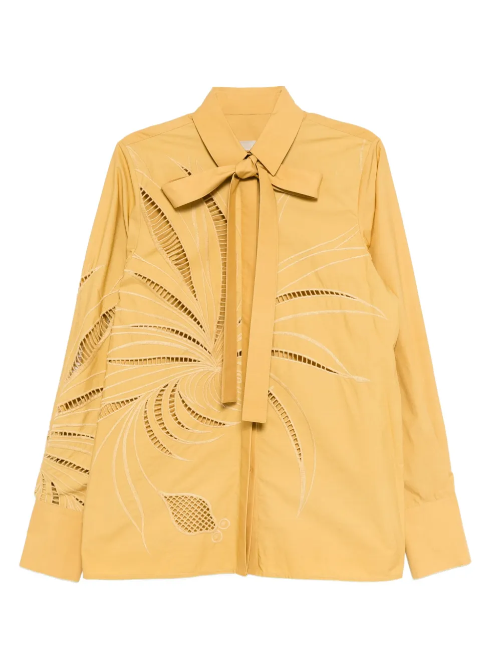 Elie Saab embroidered cotton shirt Geel