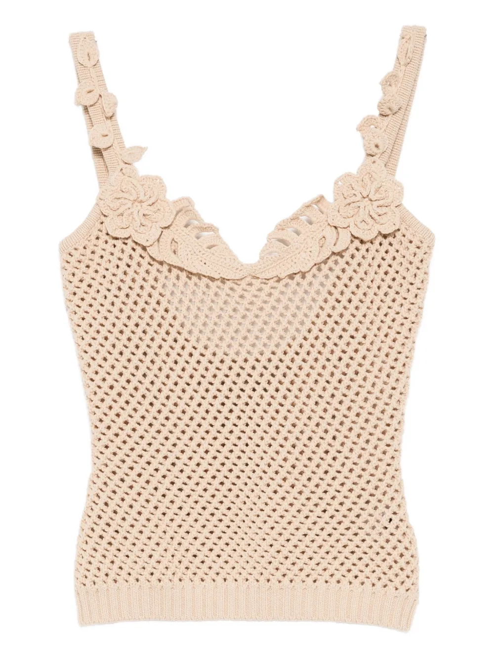 Elie Saab Top verfraaid met mesh Beige