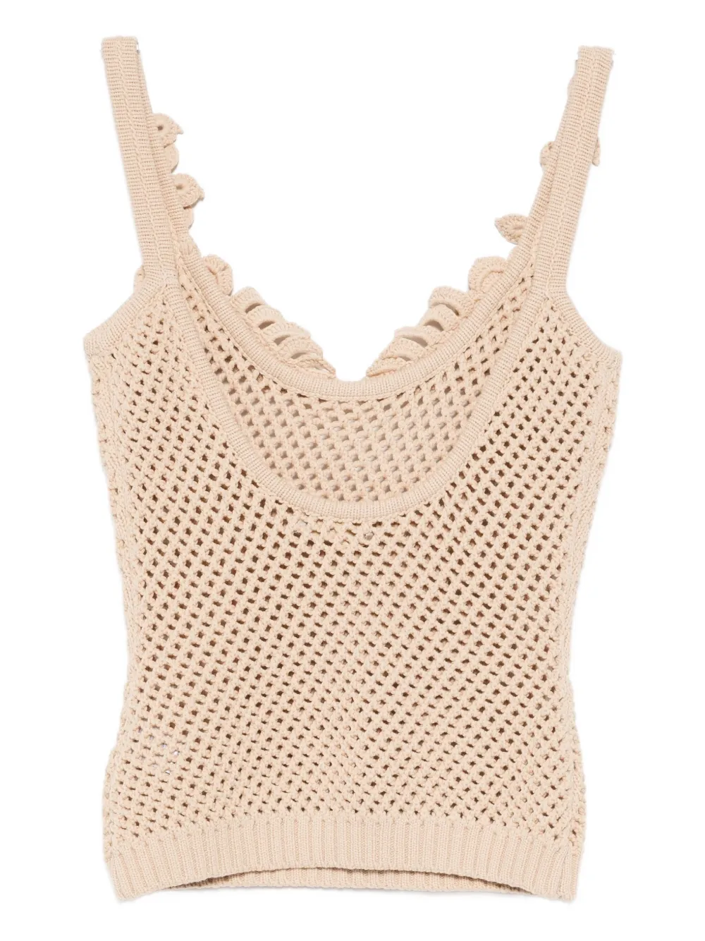 Elie Saab Top verfraaid met mesh Beige