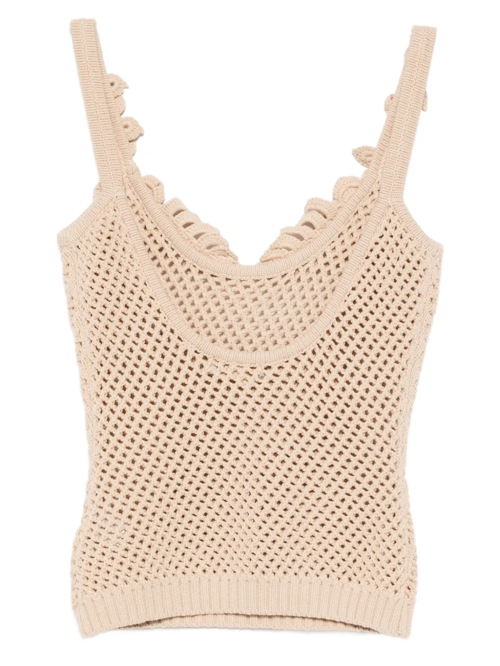 Elie Saab Top verfraaid met mesh - Beige