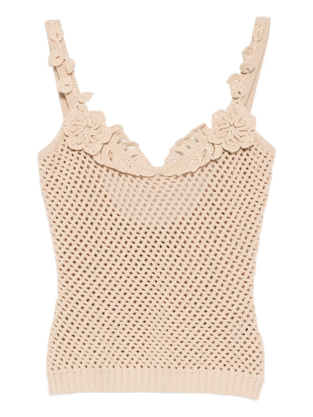 Elie Saab Top verfraaid met mesh Beige